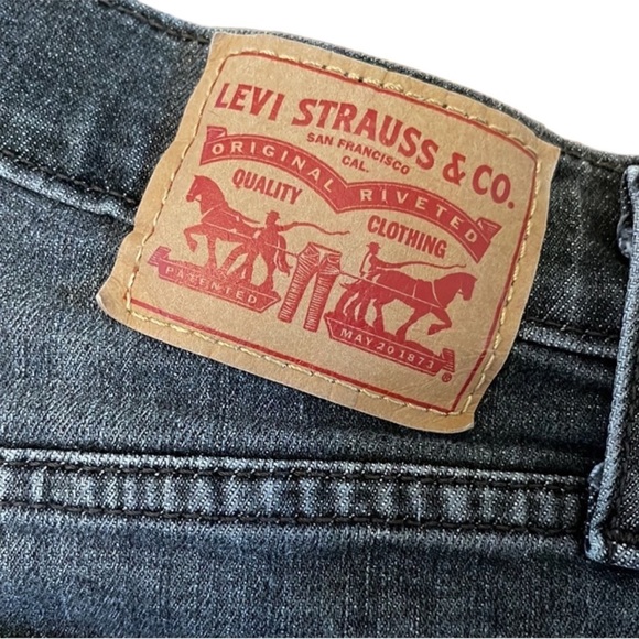 LEVI’s Wedgie Skinny High Rise Button Fly Frayed Hem Ravens Wing Grey Black 27 - Picture 5 of 9